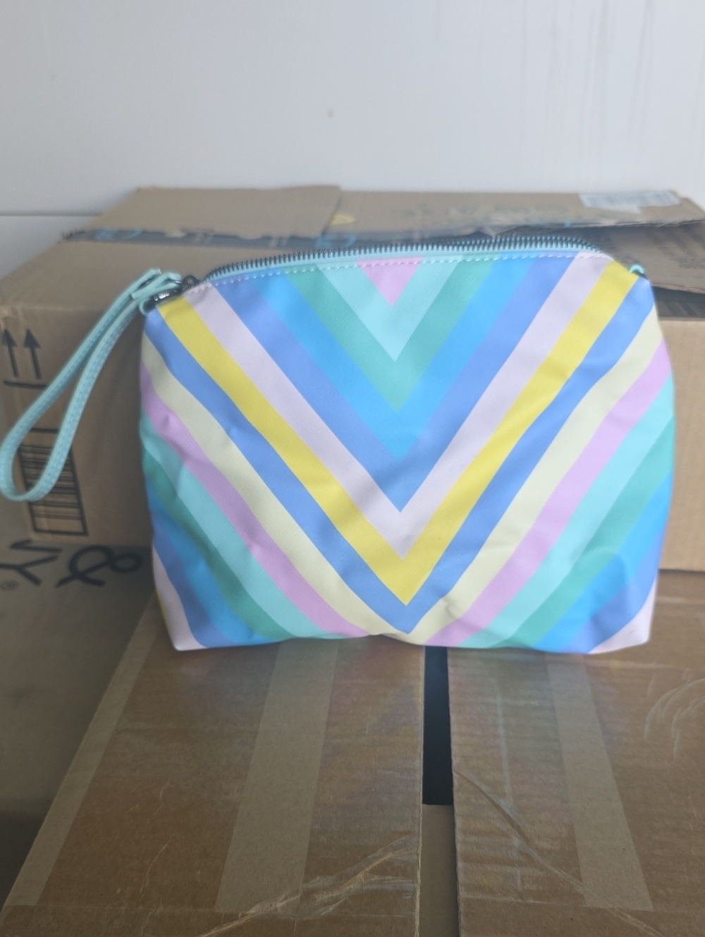Steve Madden Pastel Chevron Wristlet Pouch